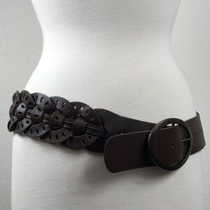 Old Navy Wide Brown Woven Links Leather Belt
